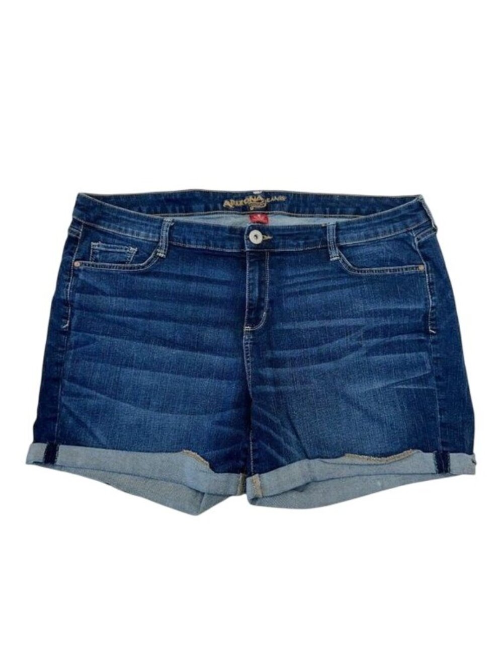 Arizona Jean C Midi Jean Short Women/Juniors Plus 20 Mid Rise Cuffed Medium Wash